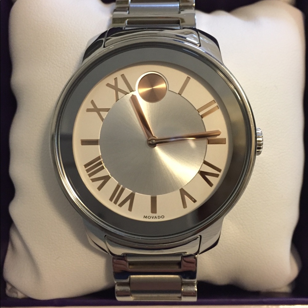 Silver/Rose tone Movado Bold Watch